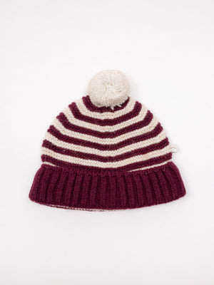 GORRO LINKS RAYAS GRANATE