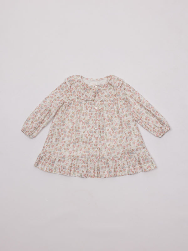 VESTIDO ESTAMPADA CASITAS NATA