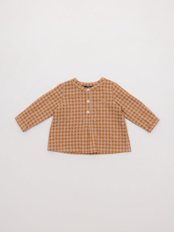 CAMISA VICHY CUELLO PANADERO ROSA PALO