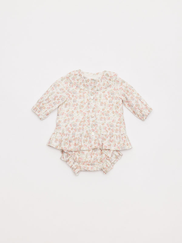 MINI CON BRAGUITA ESTAMPADA CASITAS NATA