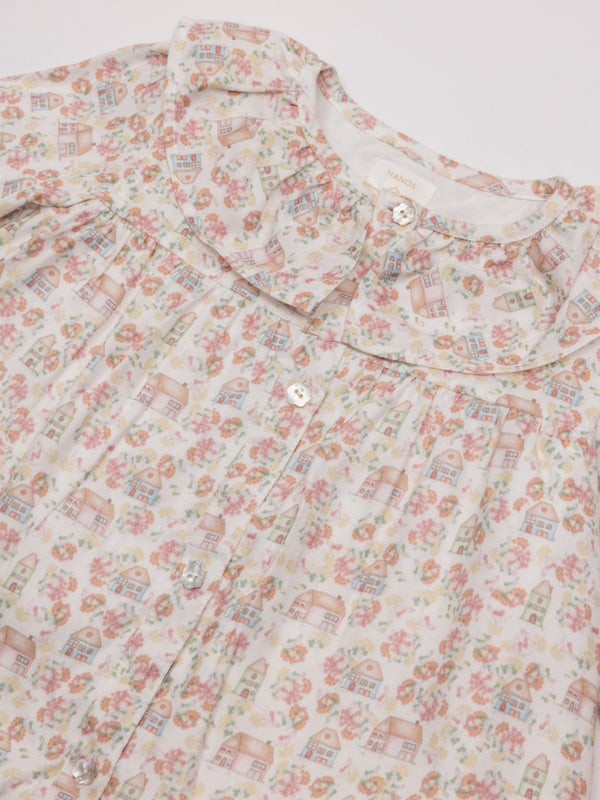 VESTIDO ESTAMPADA CASITAS NATA