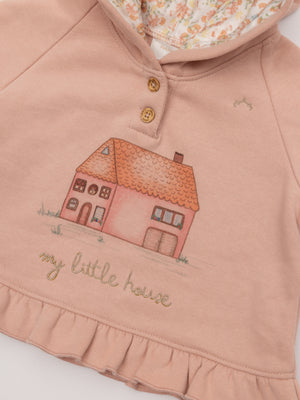 SUDADERA CAPUCHA CASAS ROSA PALO