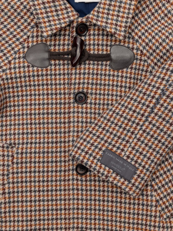 ABRIGO CRUZADO PATA DE GALLO MANTECO MULTICOLOR