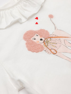 CAMISETA CUELLO VOLANTE PERRITAS NATA