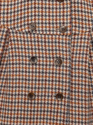 ABRIGO CRUZADO PATA DE GALLO MANTECO MULTICOLOR