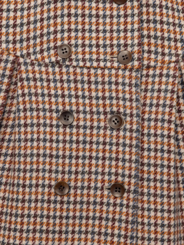 ABRIGO CRUZADO PATA DE GALLO MANTECO MULTICOLOR