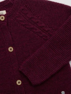 CHAQUETA DE PUNTO LINKS GRANATE