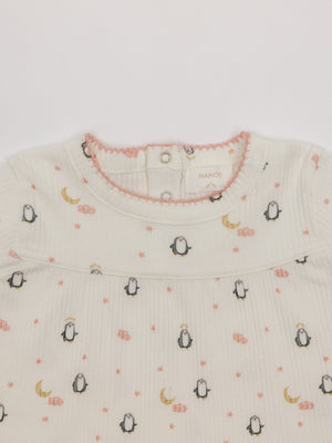PIJAMA DOS PIEZAS PINGÜINA NATA