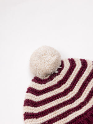 GORRO LINKS RAYAS GRANATE