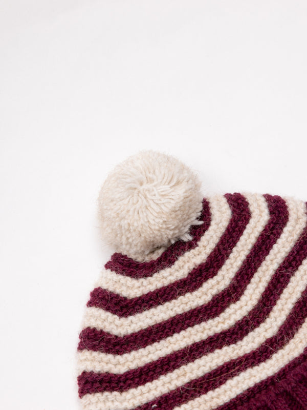 GORRO LINKS RAYAS GRANATE