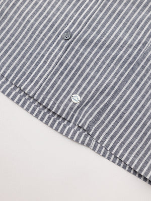 CAMISA POPELÍN RAYAS VOLANTES AZUL