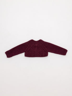 CHAQUETA DE PUNTO ESPALDA OCHOS Y LINKS GRANATE