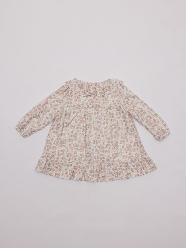 VESTIDO ESTAMPADA CASITAS NATA