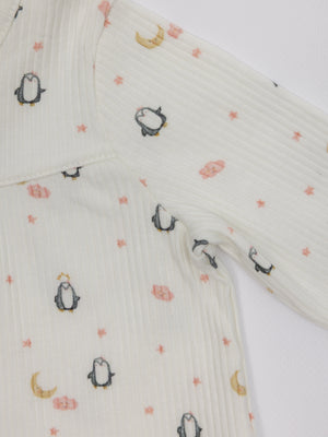 PIJAMA DOS PIEZAS PINGÜINA NATA