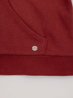 SUDADERA FELPA CAPUCHA FLORES GRANATE