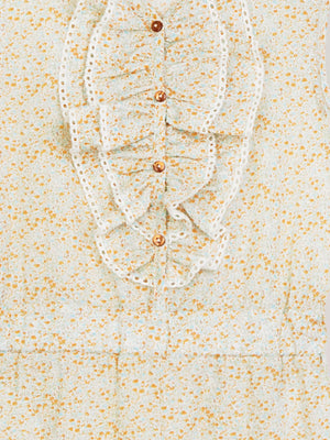 SHORT JUMPSUIT WITH RUFFLES AND OFF-WHITE FLOWER PRINT