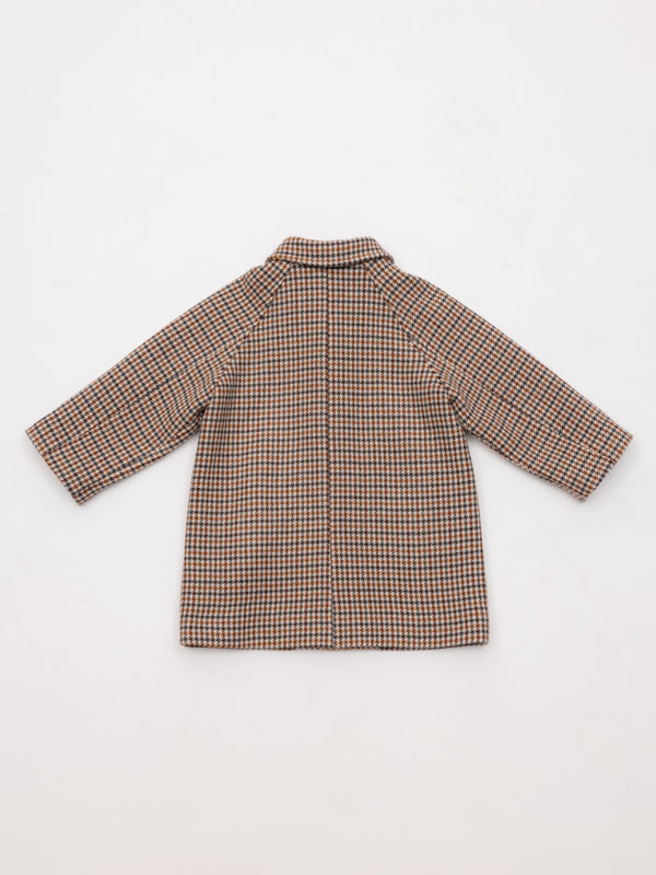 ABRIGO CRUZADO PATA DE GALLO MANTECO MULTICOLOR