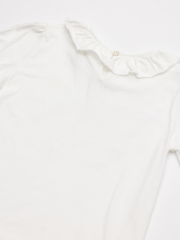 CAMISETA CUELLO VOLANTE PERRITAS NATA