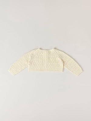 IVORY OPENWORK KNITTED JACKET