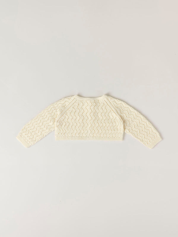 IVORY OPENWORK KNITTED JACKET