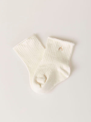 CREAM RIBBED SOCK CREAM
