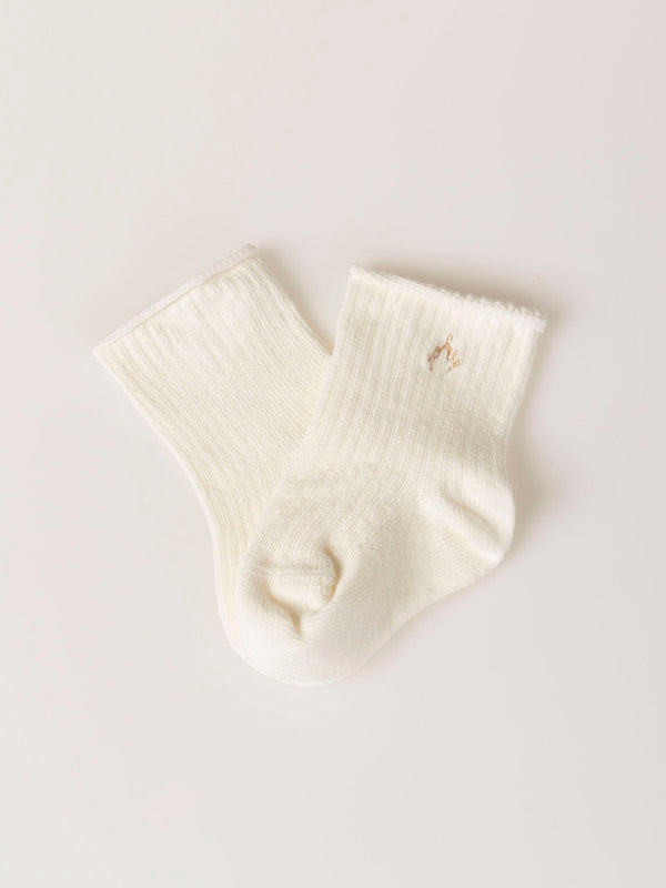 CREAM RIBBED SOCK CREAM