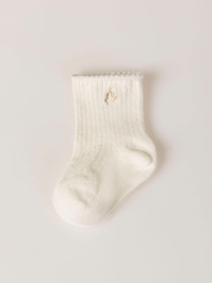 CREAM RIBBED SOCK CREAM