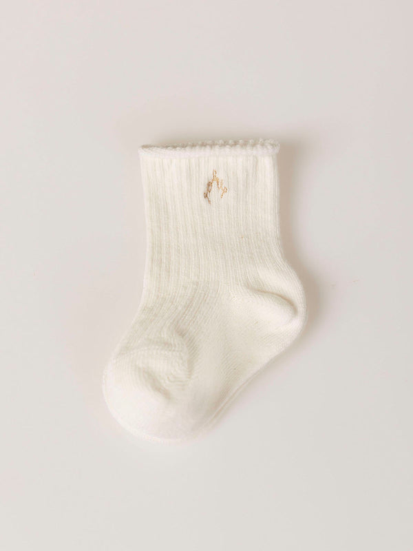 CREAM RIBBED SOCK CREAM