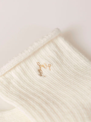 CREAM RIBBED SOCK CREAM