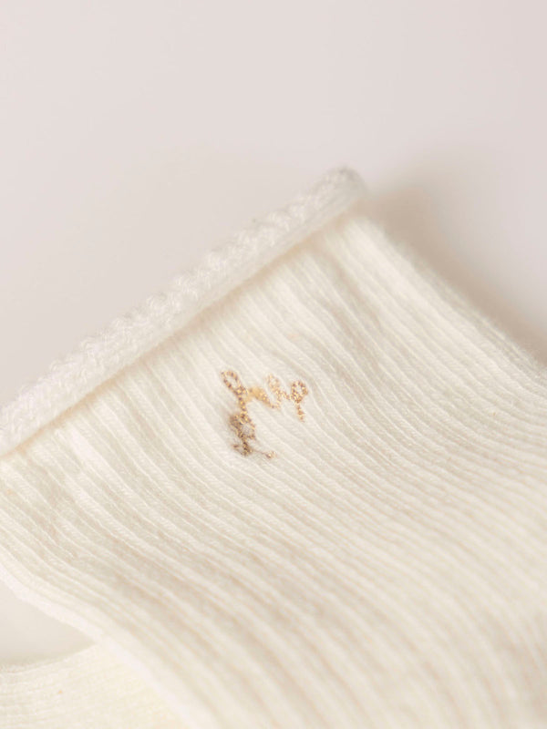 CREAM RIBBED SOCK CREAM