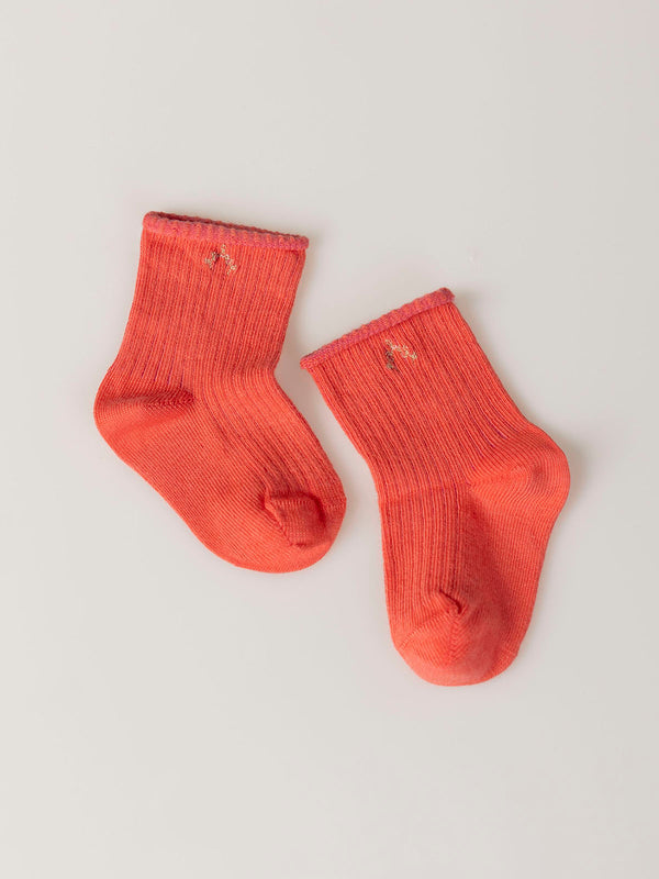 RED RIBBED SOCKS