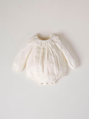 MAMELUCO CUELLO BORDADO BLANCO PURO