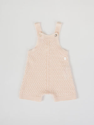 PEACH OPENWORK KNITTED ROMPER
