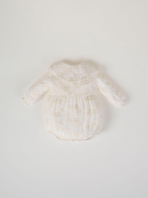 MAMELUCO SEDA BORDADA MAXI CUELLO MARFIL