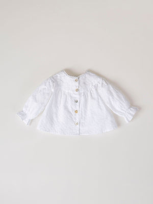 PURE WHITE EMBROIDERED PLAIN BLOUSE