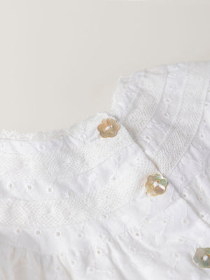 PURE WHITE EMBROIDERED PLAIN BLOUSE