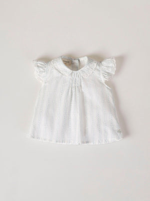 CREAM FLOWER PRINTED Ruffle Sleeve Blouse