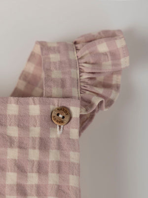 PINK VICHY ROMPER WITH STRAPS