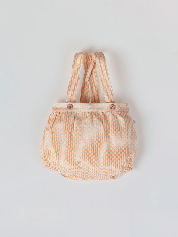 ROMPER WITH STRAPS MANDARIN STRUCTURE FABRIC