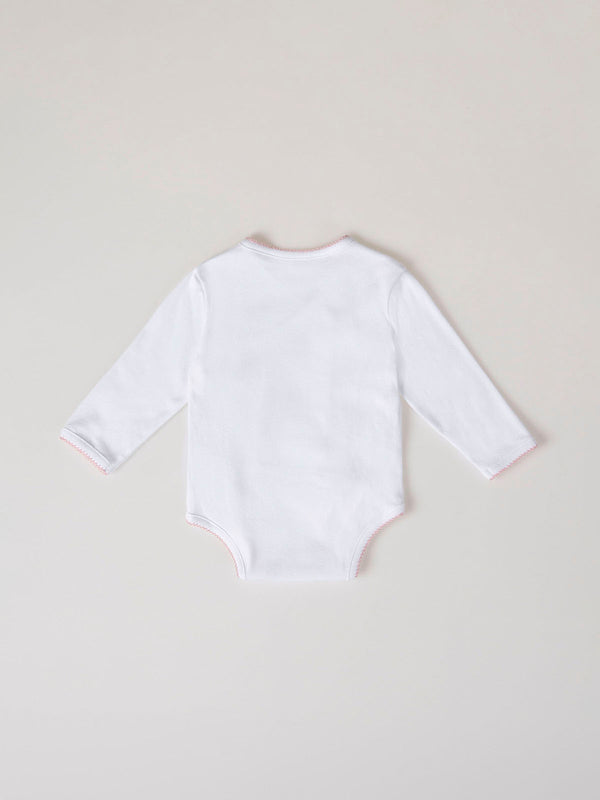 PINK CROSSED LONG SLEEVE BODYSUIT