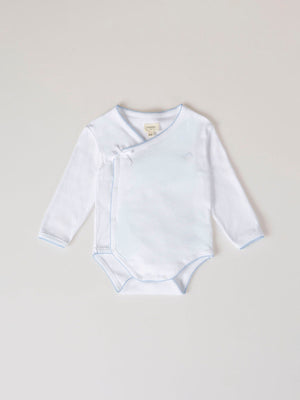 BLUE CROSSED LONG SLEEVE BODYSUIT