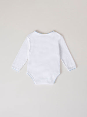 BLUE CROSSED LONG SLEEVE BODYSUIT