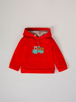 BASIC HOODED SWEATSHIRT NANOS LIGHT RED