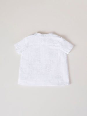 CAMISA CUELLO PANADERO MANGA CORTA  BLANCO PURO