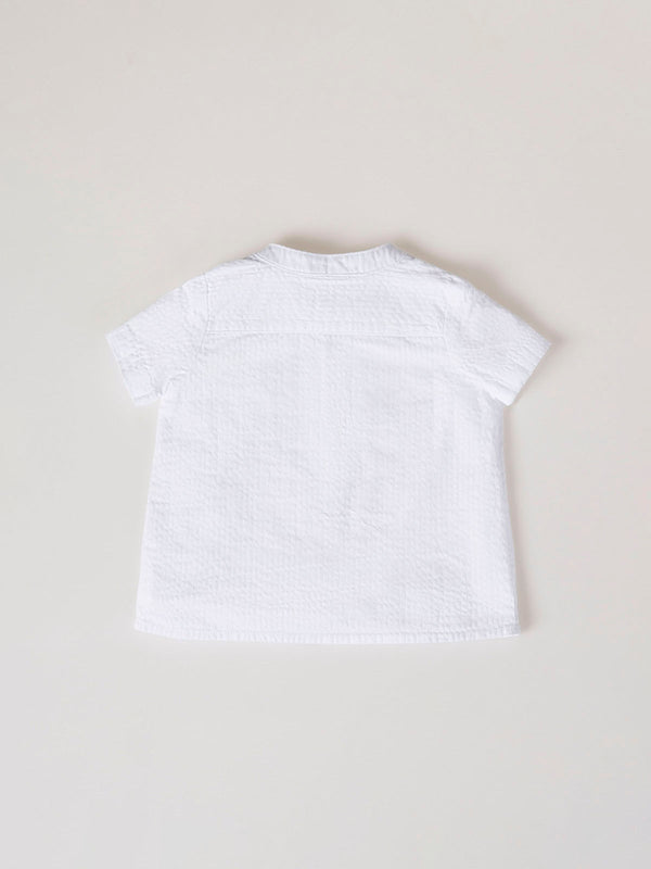 CAMISA CUELLO PANADERO MANGA CORTA  BLANCO PURO