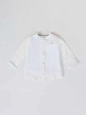 CAMISA CUELLO MAO ESTRUCTURA  BLANCO PURO