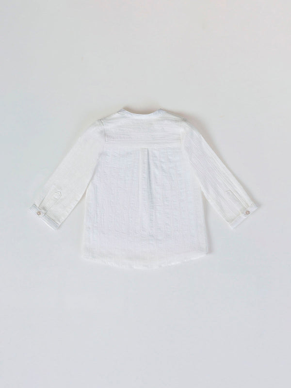 CAMISA CUELLO MAO ESTRUCTURA  BLANCO PURO
