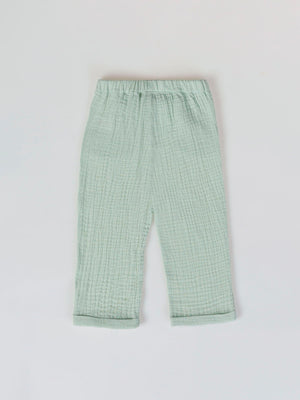 BAMBULA PANTS WITH LIGHT GREEN LACE DETAIL