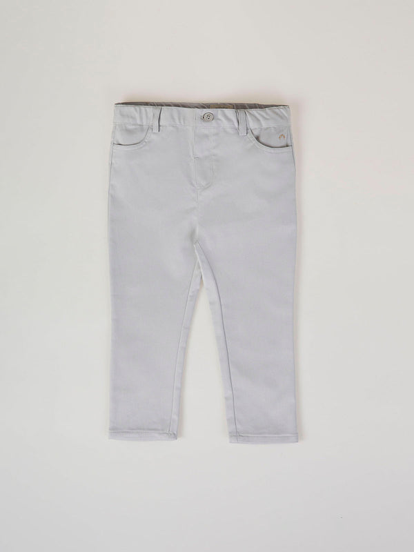 GREY TWILL FIVE POCKET PANTS