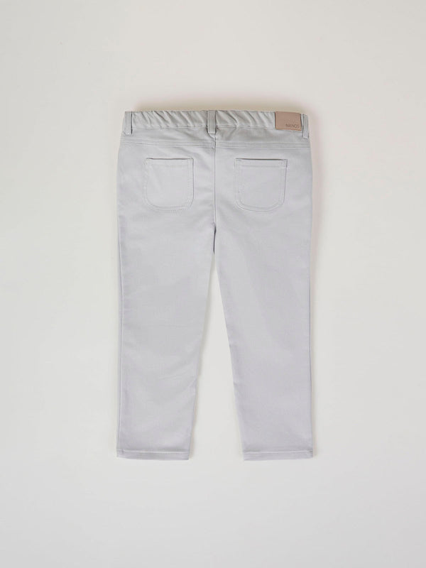 GREY TWILL FIVE POCKET PANTS